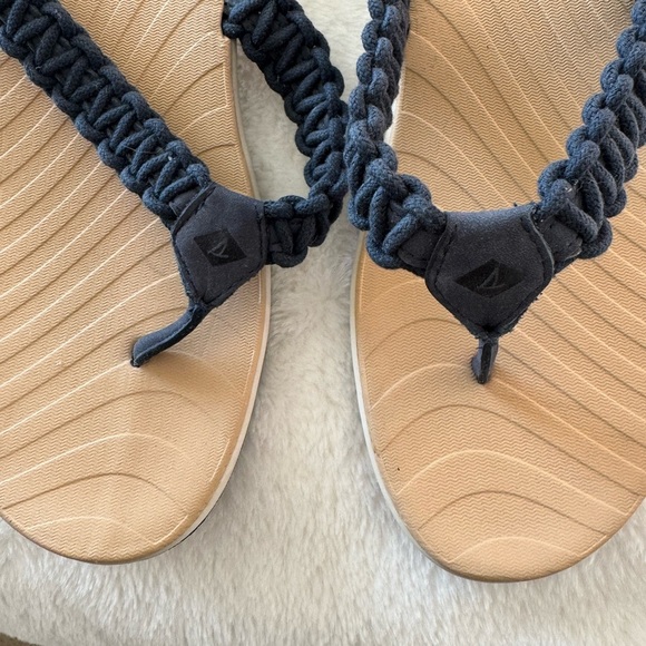 Sperry sea brook top sider women flip flops sandals size 11 Thong Navy Blue NWOT - Picture 3 of 6